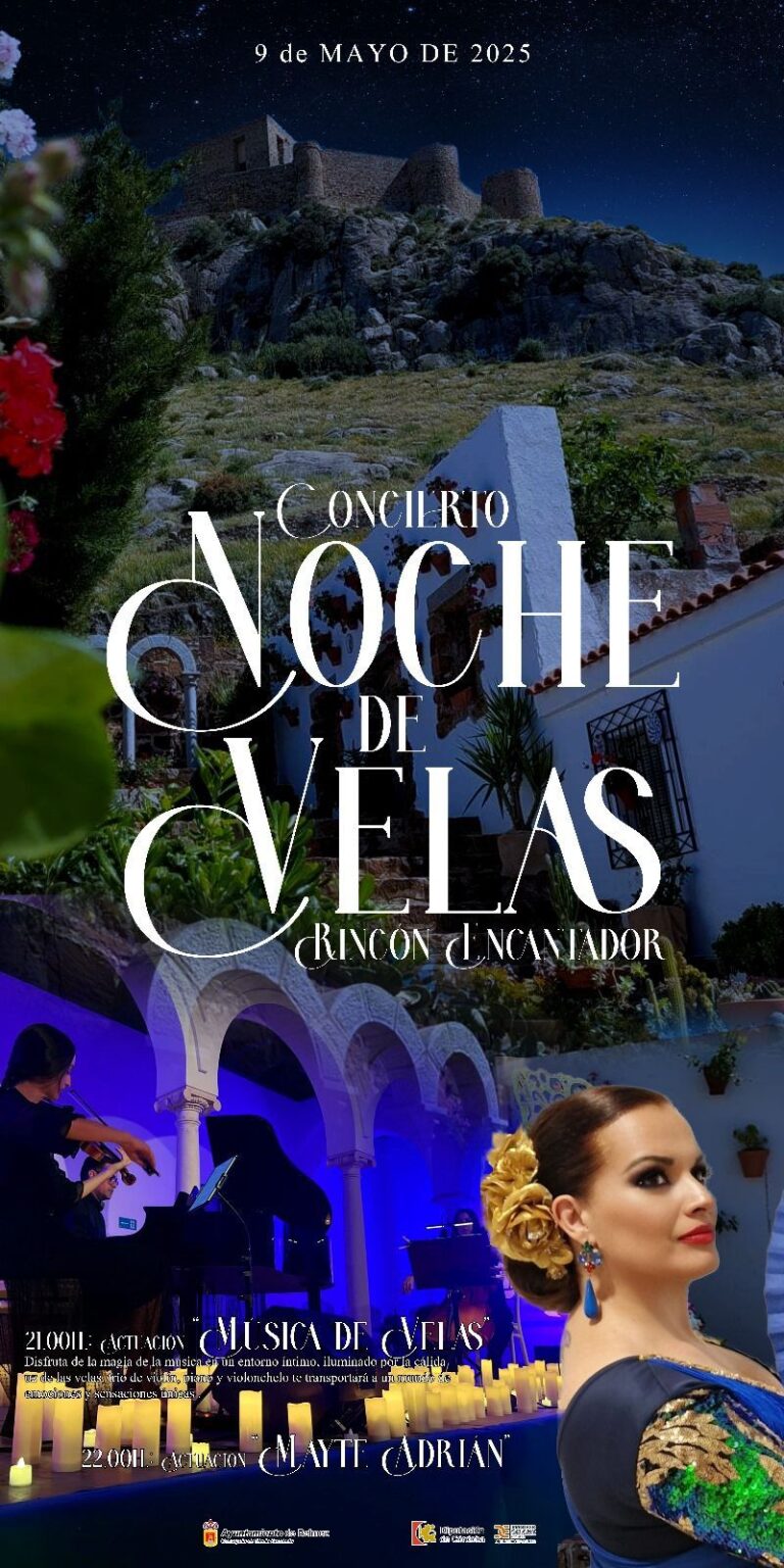 Música de Velas en Bélmez, al pie del castillo, entre cientos de velas